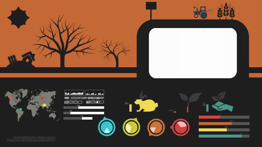 Advanced agriculture statistics - vector animation