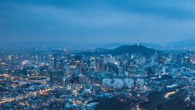 Cityscape of Seoul with Seoul tower, South Korea.