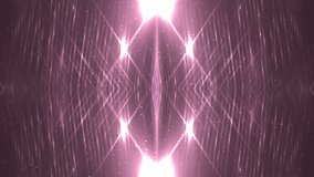 VJ Fractal pink kaleidoscopic background. Background magenta motion with fractal design. Disco spectrum lights concert spot bulb. Light Tunnel.