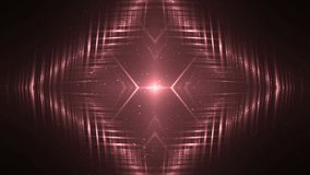 VJ Fractal red kaleidoscopic background. Background motion with fractal design on black background. Disco spectrum lights concert spot bulb. Light Tunnel. Seamless loop.