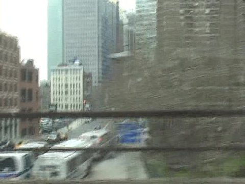 Taxi ride on Brooklyn Bridge