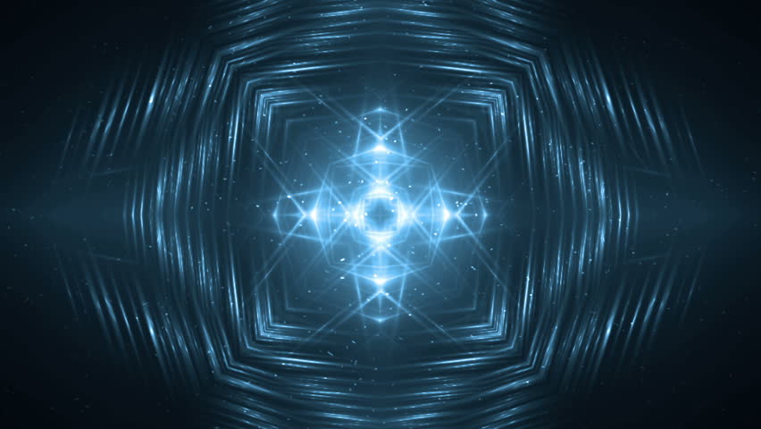 VJ Fractal blue kaleidoscopic background. Background motion with fractal design on black background. Disco spectrum lights concert spot bulb. Light Tunnel. Seamless loop. | Shutterstock HD Video #15230605