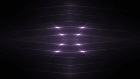 VJ Fractal violet kaleidoscopic background. Background motion with fractal design on black background. Disco spectrum lights concert spot bulb. Light Tunnel. Seamless loop.