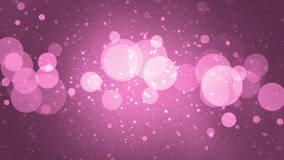 Abstract lights bokeh pink background. Moving gloss particles background. Soft beautiful backgrounds. Seamless loop.