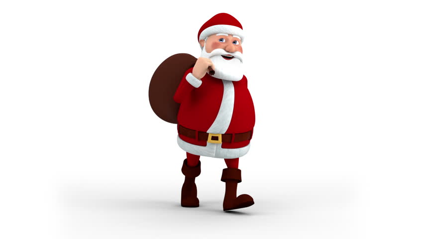 Cartoon Santa Claus with Gift Stock Footage Video (100% Royalty-free