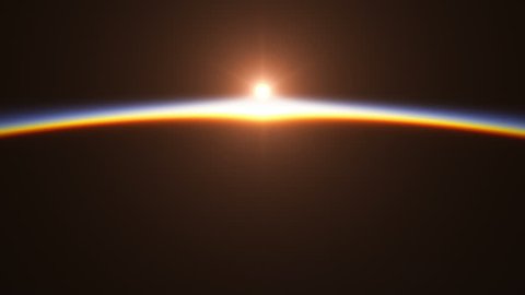 Realistic Sunrise Over The Earth. 3D Animation. Ultra High Definition. 4K. 