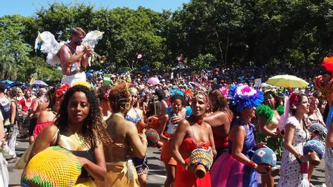 Brazil, State of Rio de Janeiro, City of Rio de Janeiro, Gloria - February 09, 2016: Bloco Orquestra Voadora Carnival Parade.

