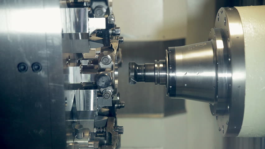 Lathe Machine Cnc Produces Hi Stock Footage Video (100% Royalty-free ...