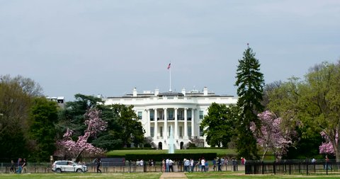 The White House, washington DC, spring 60fps 4K slow motion. 