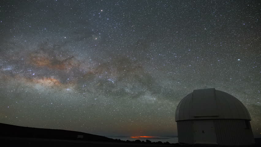 Milky Way Core Rises in Timelapse Over Mauna Kea Observatory, Hawaii 