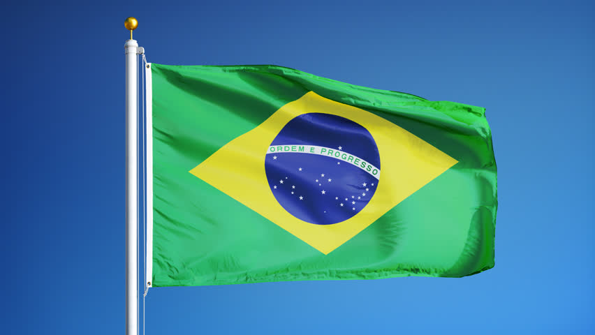 Brazil Flag Waving in Slow Stock Footage Video (100% Royalty-free