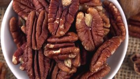 Portion of Pecan Nuts (not loopable 4K footage)
