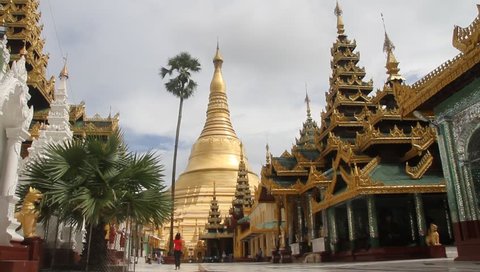 Shwe Dagon Pagoda and temples around in Yangon, Myanmar