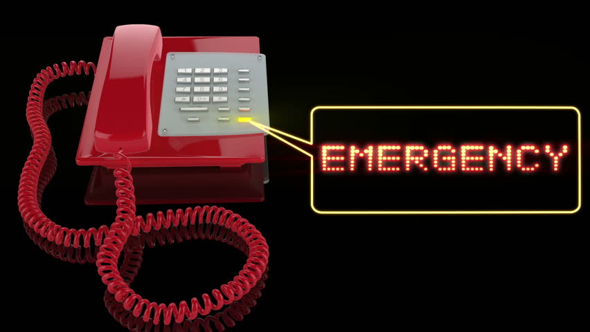 Emergency Red Phone with Emergency text