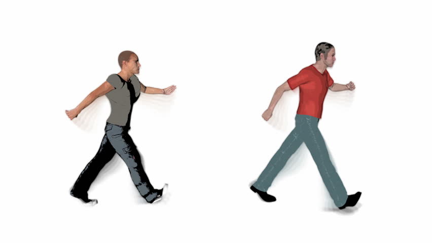 People walking illustration, seamless loop
