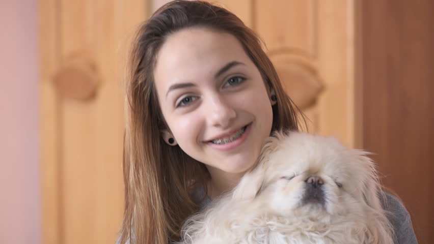 Girl talking on Skype