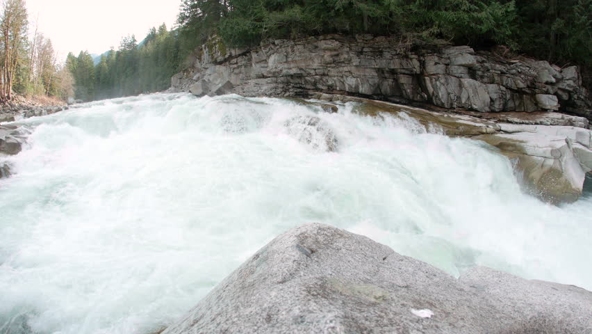 Eagle Fall Washington with Raging White Water of Skykomish River