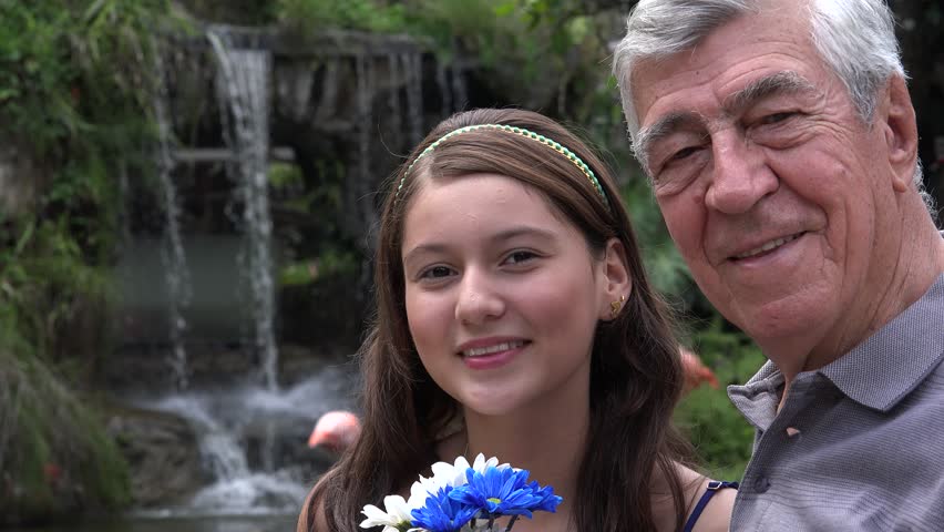 Happy Teen Girl Grandfather Stock Footage Video 100 Royalty Free 15368128 Shutterstock 
