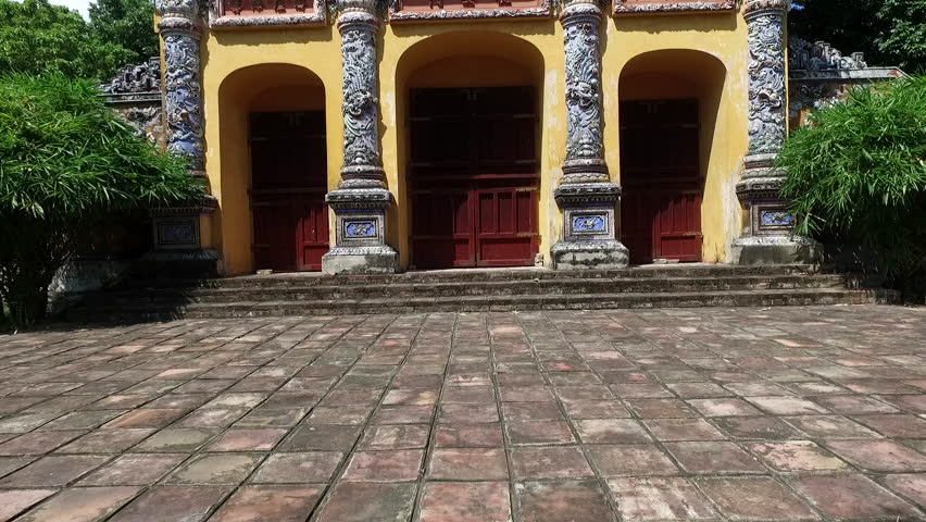Aerial view of Hue Citadel Complex, typical asian gate in Hue Citadel