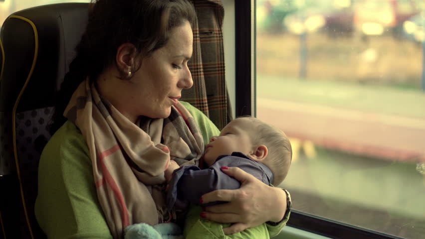 Mother falls asleep the baby
