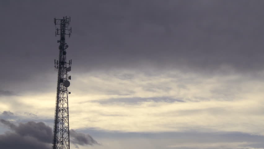 Communication Tower with cloud time lapse