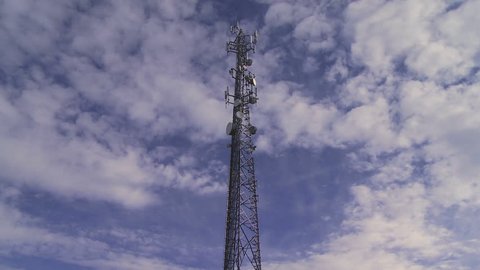 Communication Tower with clouds time lapse