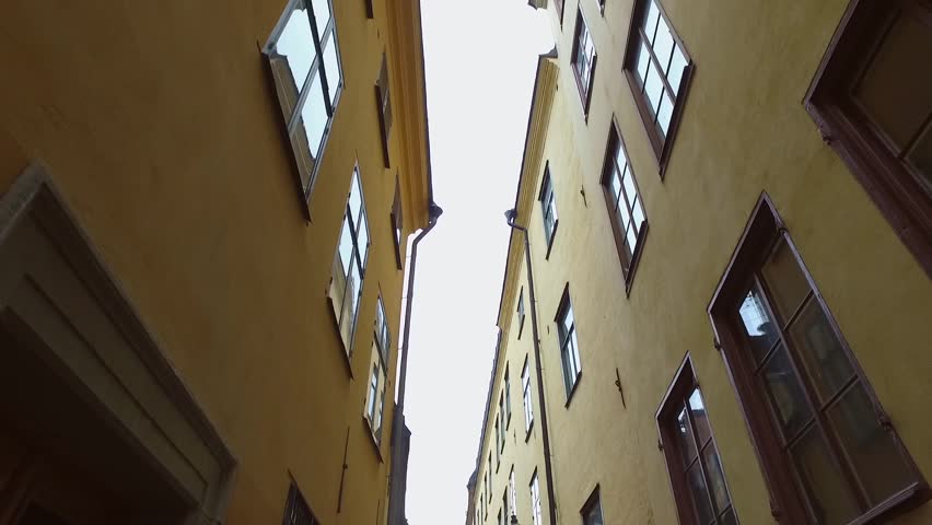 Gamla Stan,The Old Town in Stockholm, Sweden. Using of camera glidecam.