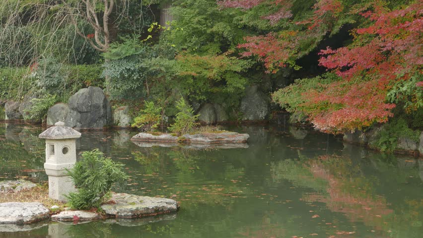 Japanese garden in autumn, Kyoto, Japan.