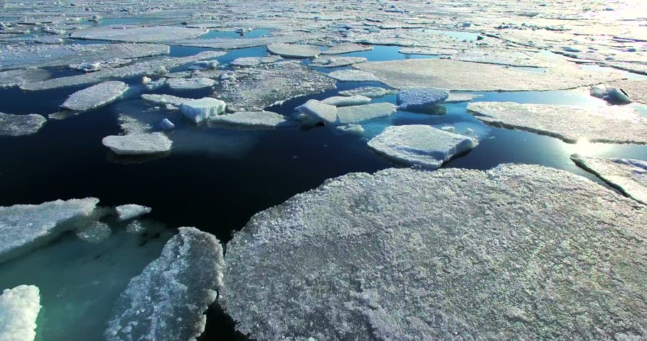 Flying over Arctic Ice Floes. Royalty-Free Stock Footage #15391630
