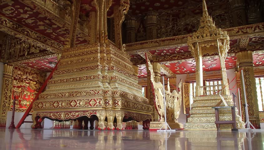 Indside temple near Royal palace in Luang Prabang, Laos