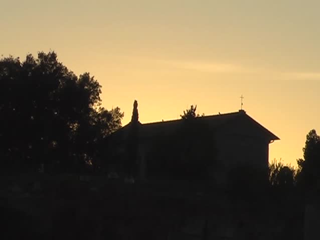 church with back light