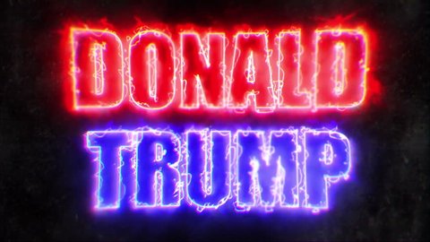 DONAL TRUMP RED & BLUE TEXT REVEAL / DONALD TRUMP NAME REVEAL / The name of Donald Trump revealed with red and blue energy look 