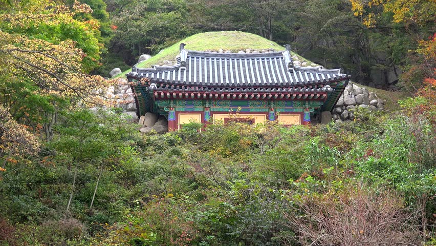 Seokguram grotto on the slopes of Toham mountain. Gyeongju, South Korea.