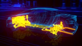 City car Wireframe View - transmission and engine details - Powered by Shutterstock - Get 15% off with code: PIKWIZARD15