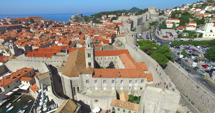 Aerial view of Old City of Dubrovnik in Croatia | Shutterstock HD Video #15438094