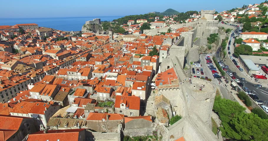 Aerial view of Old City of Dubrovnik in Croatia | Shutterstock HD Video #15438148