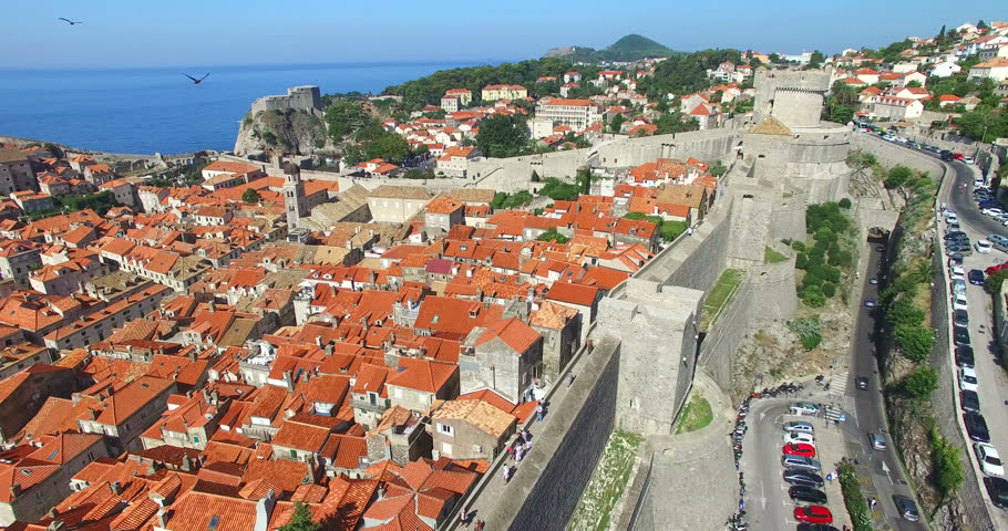 Aerial view of Old City of Dubrovnik in Croatia | Shutterstock HD Video #15438181
