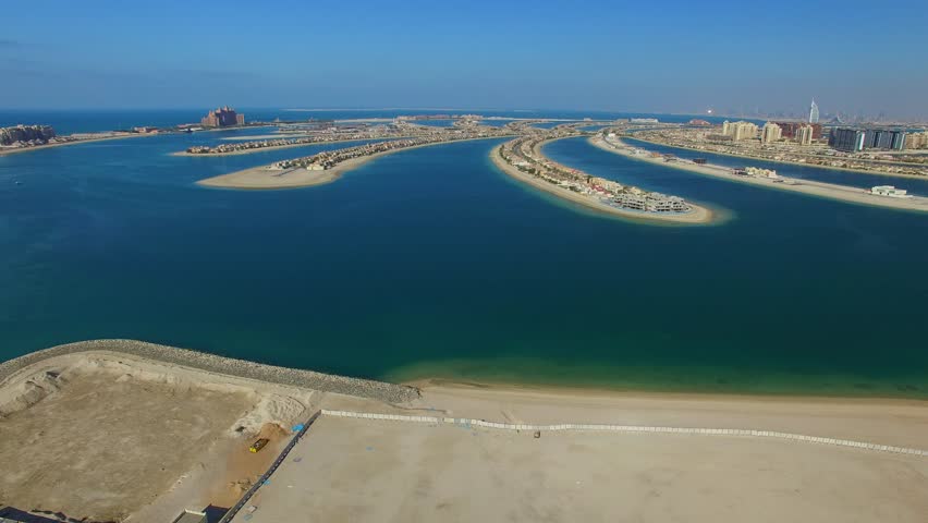 Dubai, Jumeirah Palm Island aerial view - United Emirates