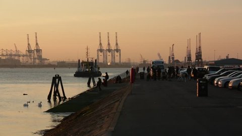 Promenade at the docks, Southampton, England