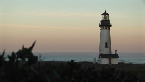 Lighthouse against pastel sky Stock Video