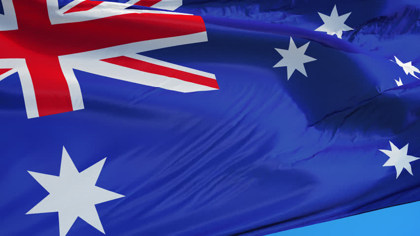 Australia Flag Waving in Slow Stock Footage Video (100% Royalty-free