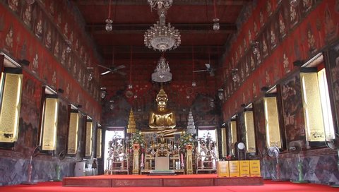 Buddha in temple in Wat Hualampong, bangkok, Thailand