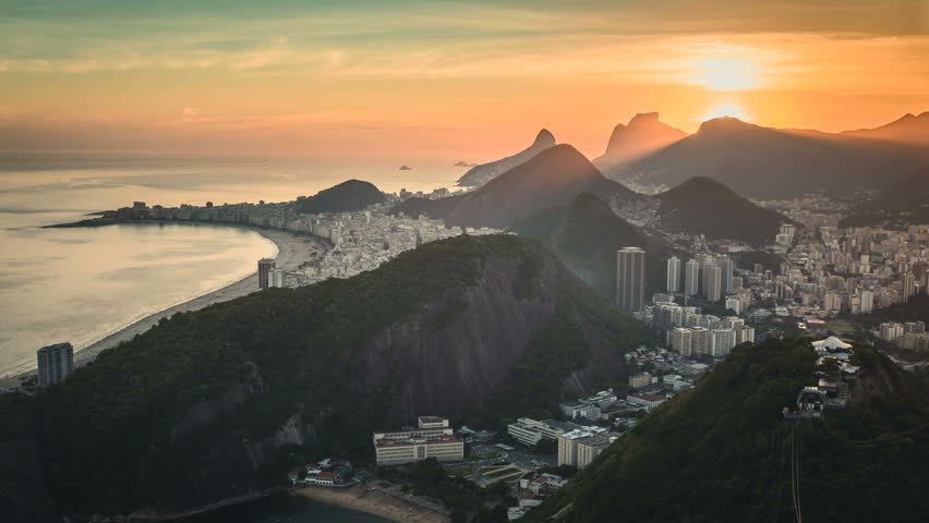 Sunset Over Copacabana Beach At Stock Footage Video 100 Royalty Free Shutterstock