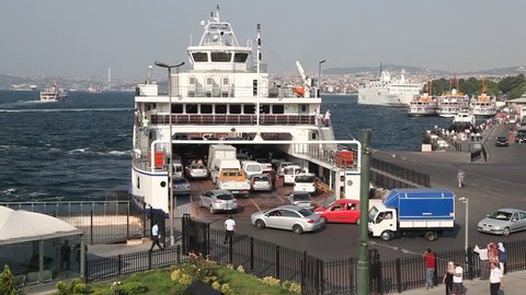Activity at Ferry pier in Eminonu district  on July 31 2011 in Istanbul. 