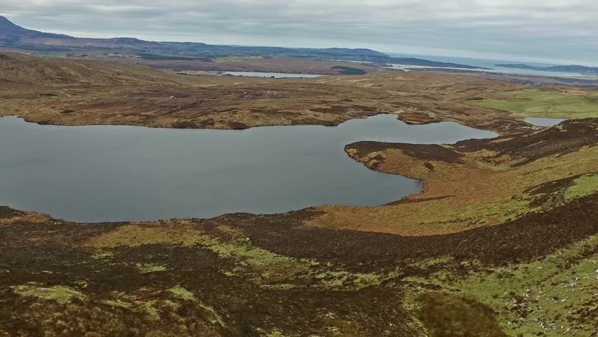 Aerial view of Lough Greenan, Donegal, Ireland
