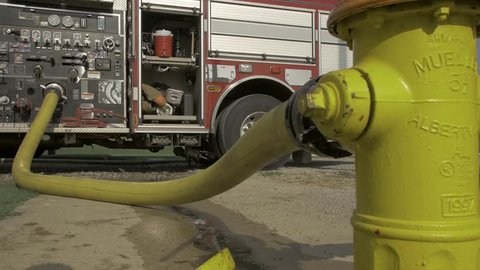 Fire Truck connected to Hydrant / Oklahoma - June, 2015
