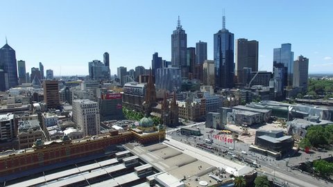 Australia Melbourne skyline aerial view