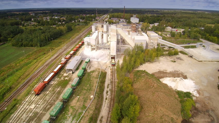 The wide and big limestone factory where big limestones are being processed into powder form and other products