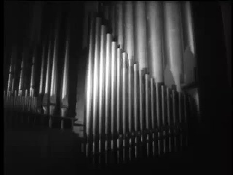 Pipe organ in church, 1960s