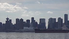 Video of the Vancouver skyline over the Vancouver Harbour from North Vancouver